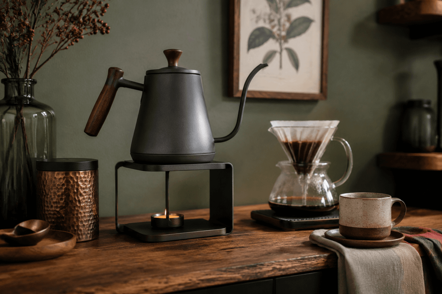 Gooseneck Kettle Stand — in context